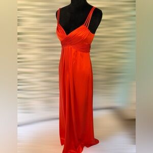 PROM!! Marc Bouwer brand size 4 vibrant red/orange gown.